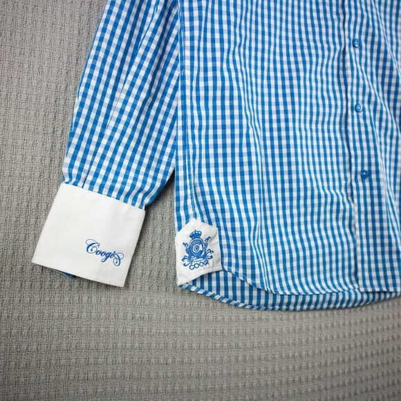 Coogi Luxe Checkered Button Up Longsleeve Mens Medium - Picture 3 of 8